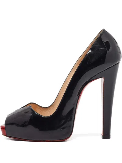 Pre-owned Christian Louboutin 120mm Patent-leather Pumps In Black