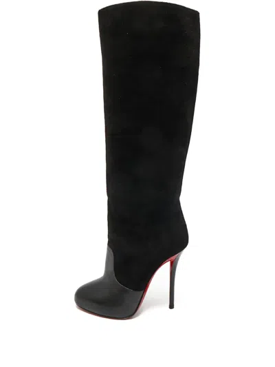 Pre-owned Christian Louboutin 120mm Suede Over-the-knee Boots
