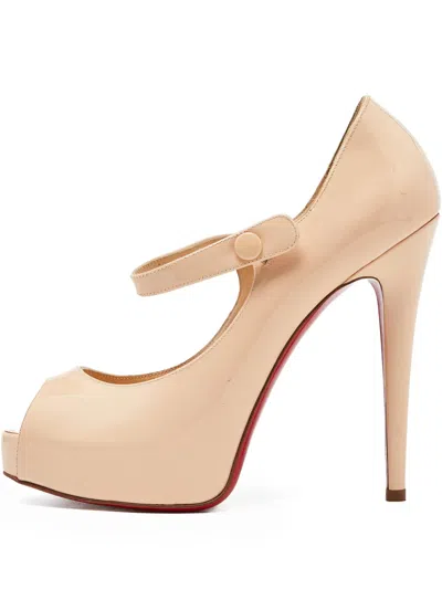 Pre-owned Christian Louboutin 125mm Alta Peep-toe Patent Heels