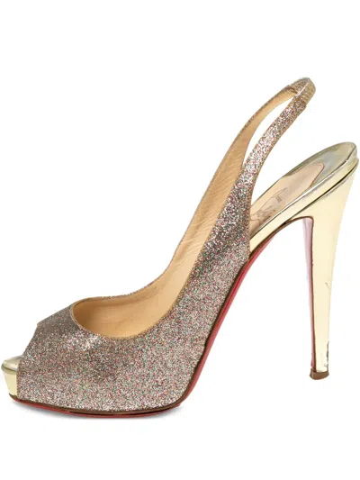 Pre-owned Christian Louboutin 125mm Glitter-embellished Heels