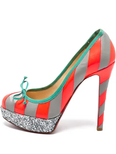 Pre-owned Christian Louboutin 125mm Striped Pumps