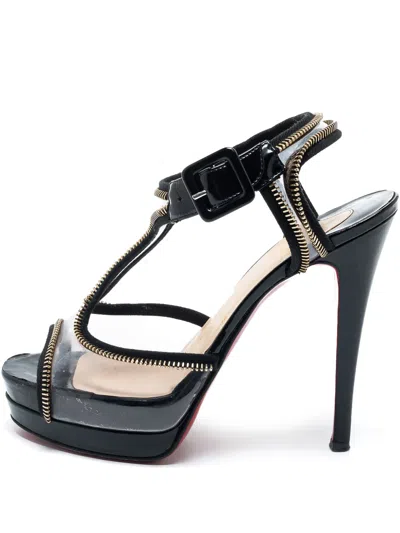 Pre-owned Christian Louboutin 125mm Zip-detailed Sandals