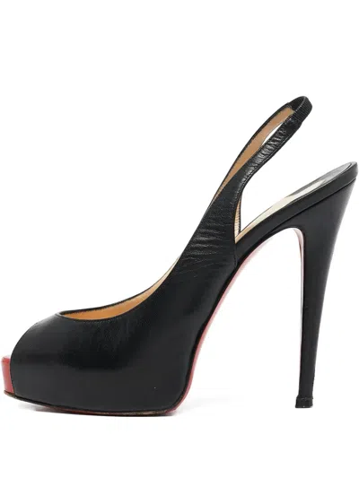 Pre-owned Christian Louboutin 130mm Leather Heeled Pumps In Black