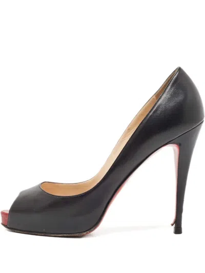 Pre-owned Christian Louboutin 130mm Leather Peep-toe Pumps