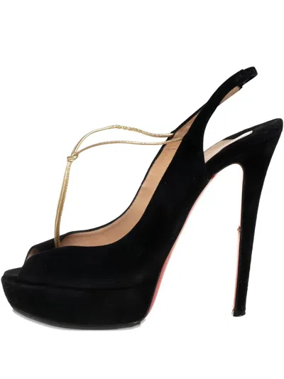 Pre-owned Christian Louboutin 135mm Alta Spritney Slingback Pumps