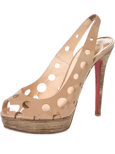 Pre-owned Christian Louboutin 135mm Ginza Heeled Sandals In Neutral