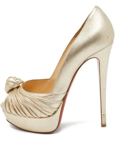 Pre-owned Christian Louboutin 140mm Jenny Leather Pumps