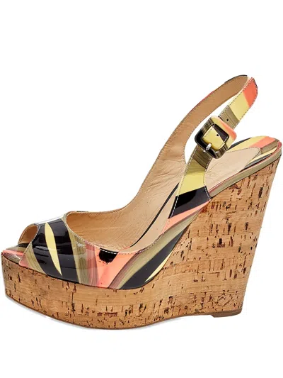 Pre-owned Christian Louboutin 140mm Une Plume Sandals In Black