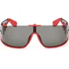 Christian Louboutin 141mm Loubishark Square Shield Sunglasses In Multi