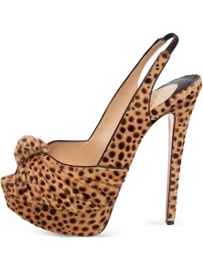 Pre-owned Christian Louboutin 145mm Jenny Leopard-print Pumps