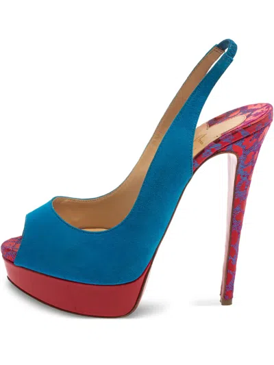 Pre-owned Christian Louboutin 145mm Lady Peep Sandals