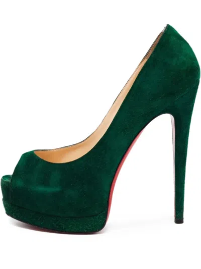 Pre-owned Christian Louboutin 145mm Suede Heeled Pumps