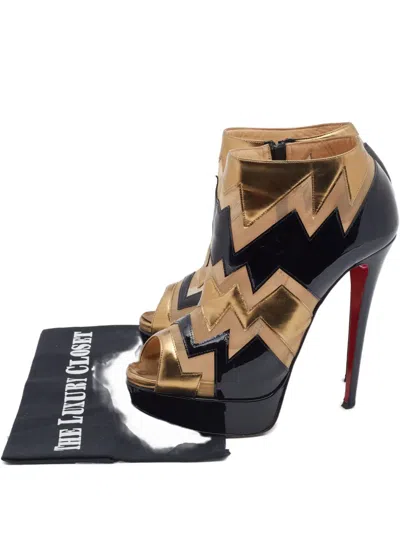 Pre-owned Christian Louboutin 145mm Ziggy Peep-toe Boots
