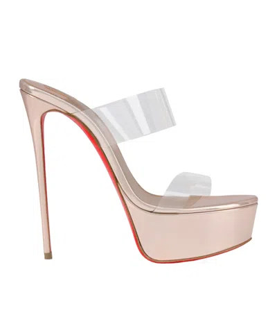 Christian Louboutin 150 Mm Mules - Tpu And Laminated Leather - Leche - Women In Neutral