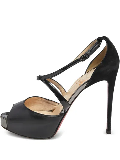 Pre-owned Christian Louboutin 150mm Cross Me Crisscross Sandals