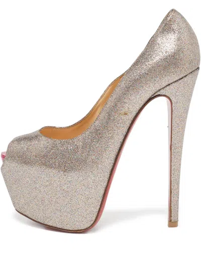 Pre-owned Christian Louboutin 150mm Curvaceous Peep-toe Platform Pumps