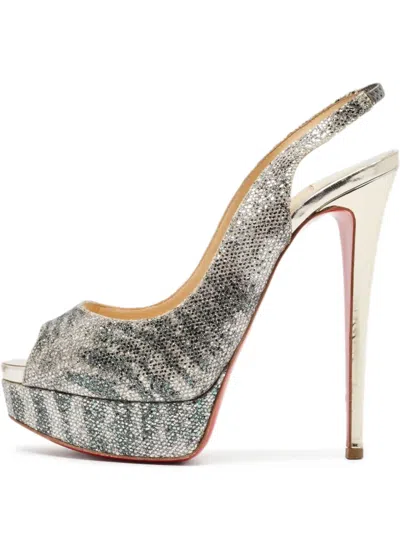 Pre-owned Christian Louboutin 150mm Lady Peep Pumps