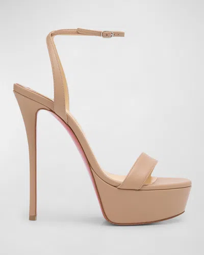 Christian Louboutin 150mm Loubi Queen Platform Sandals In Brown