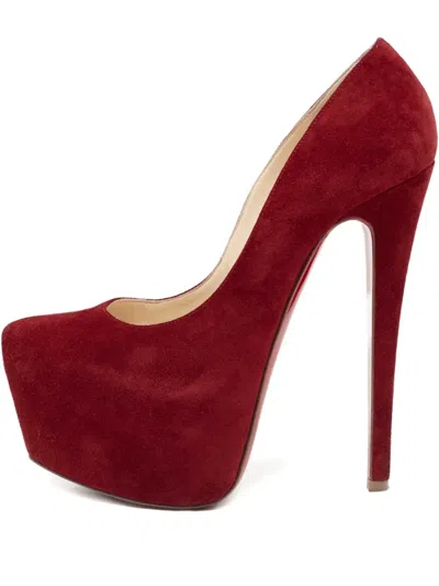Pre-owned Christian Louboutin 150mm Suede Platform Pumps