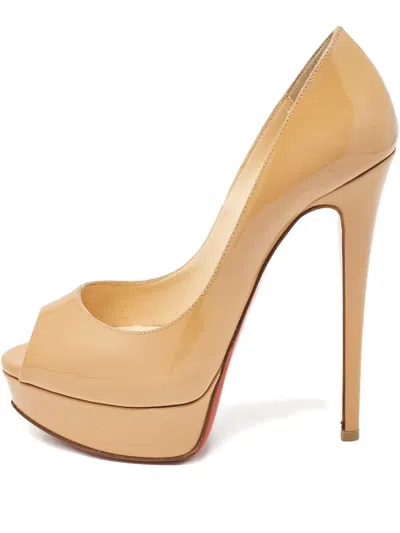 Pre-owned Christian Louboutin 155mm Lady Peep Pumps