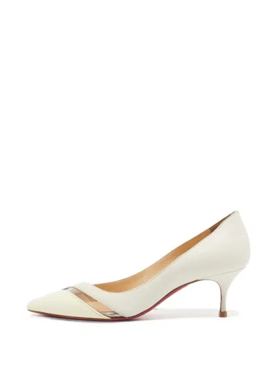Pre-owned Christian Louboutin 17th Floor Pointed Pumps In White