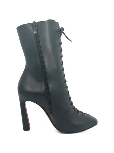 Pre-owned Christian Louboutin 2010s Anjel Lace-up Ankle Boots In Black