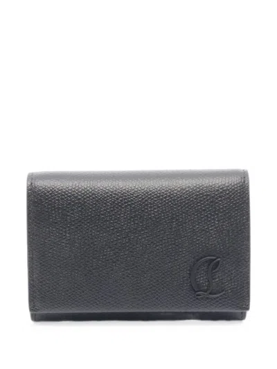 Pre-owned Christian Louboutin 2020s Mooncrest Trifold Wallet In Black