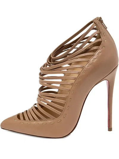 Pre-owned Christian Louboutin 2024 115mm Gortik Strappy Caged Pumps