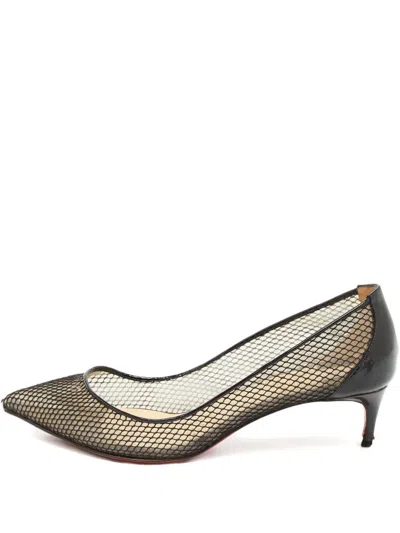 Pre-owned Christian Louboutin 2024 50mm Follies Resille Pumps In Black