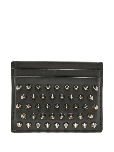 Pre-owned Christian Louboutin 2024 Spiked Leather Card Holder