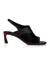 Christian Louboutin Viva Condora Asymmetrical Red Sole Sandals In Black