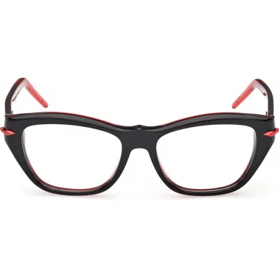 Christian Louboutin 52mm Butterfly Optical Glasses In Black