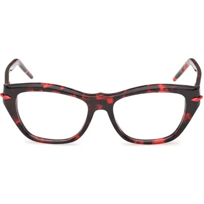 Christian Louboutin 52mm Butterfly Optical Glasses In Red
