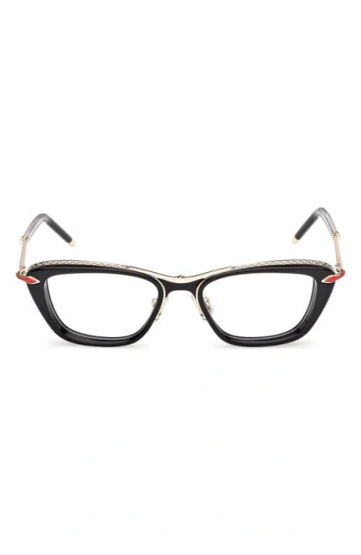 Christian Louboutin 52mm Geometric Optical Glasses In Black