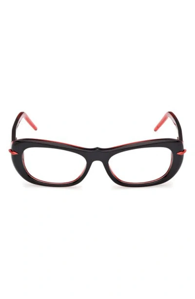 Christian Louboutin 53mm Geometric Optical Glasses In Black