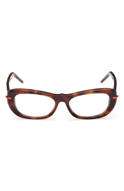 Christian Louboutin 53mm Geometric Optical Glasses In Brown