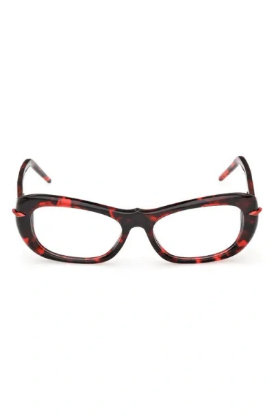 Christian Louboutin 53mm Geometric Optical Glasses In Brown