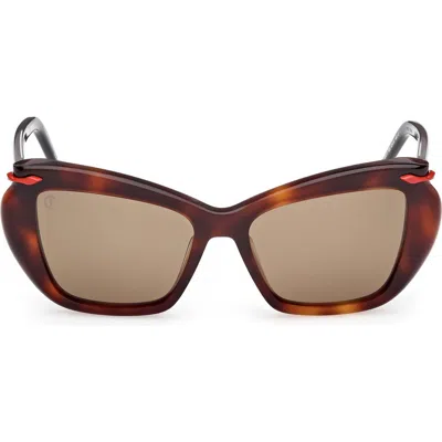 Christian Louboutin 53mm Geometric Sunglasses In Brown