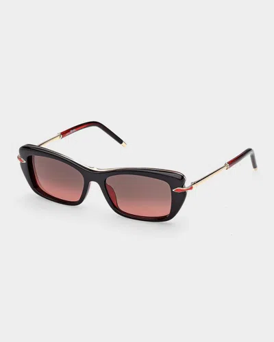 Christian Louboutin 53mm Rectangular Sunglasses In Orange