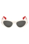 Christian Louboutin 54mm Loubishark Cat Eye Sunglasses In Neutral