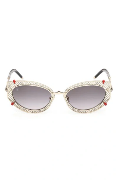 Christian Louboutin 54mm Oval Sunglasses In Metallic