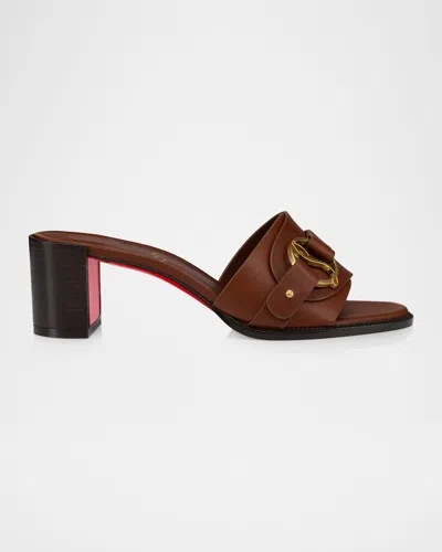 Christian Louboutin Her In Roma Leather Heeled Mules 55 In Multi