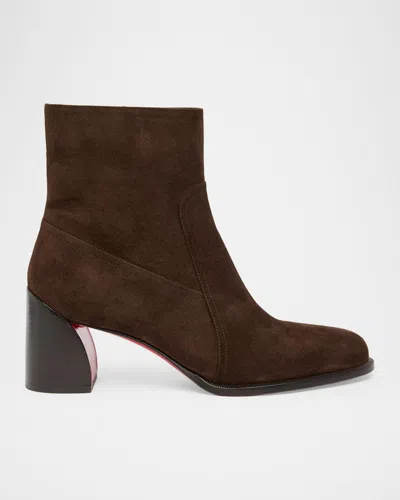 Christian Louboutin 55mm Ira Suede Ankle Boots In Brown