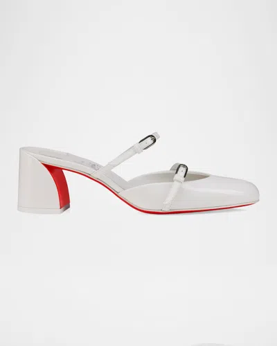 Christian Louboutin 55mm Jane Nina Patent Leather Mary Jane Mule Pumps In Multi