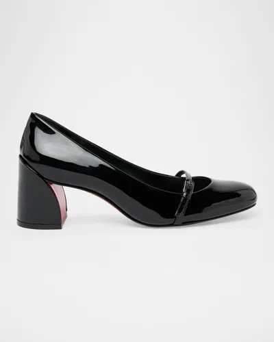 Christian Louboutin 55mm Jane Nina Patent Leather Mary Jane Pumps In Black