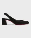 Christian Louboutin 55mm So Jane Suede Slingback Pumps In Black
