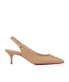 Christian Louboutin Sporty Kate 55 Leather Slingback Pump In Nude