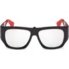 Christian Louboutin 57mm Loubishark Square Sunglasses In Black