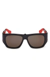 Christian Louboutin 57mm Loubishark Square Sunglasses In Black