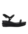 Christian Louboutin Pyraclou 60 Studded Leather Platform Sandals In Black